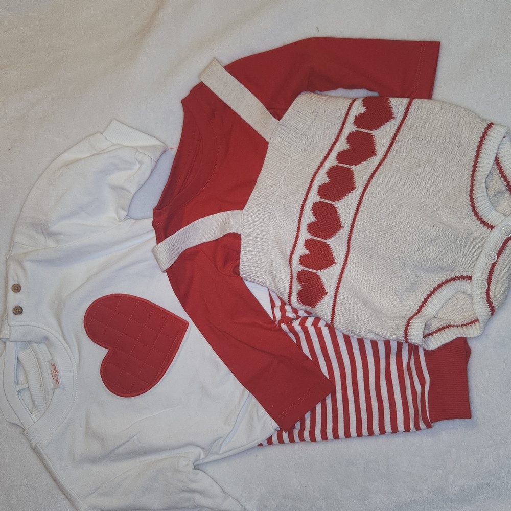 Cat & Jack, Baby 3/6 Months,  Valentine Outfit, w Adorable Heart Baby Outfit Set